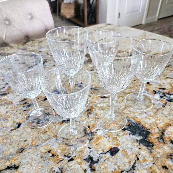 Cut Crystal Stemmed Glasses - Picture 1 of 4